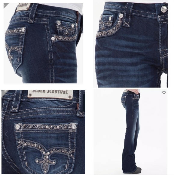 Rock Revival Jazlyn Bootcut Jeans Size 27 - Picture 2 of 8